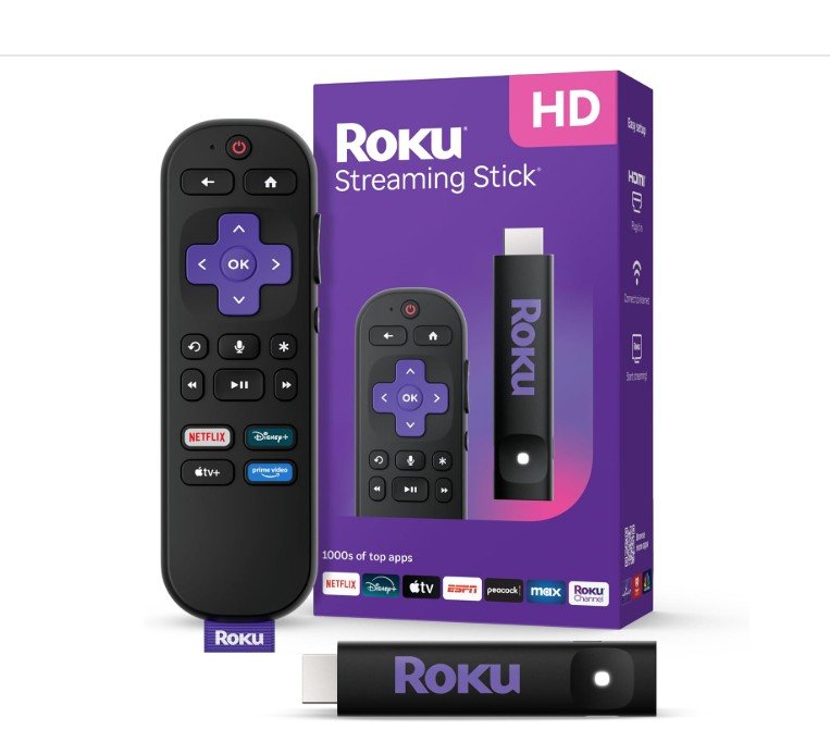 Roku Streaming Stick HD — HD Streaming Device for TV with Roku Voice Remote, Free & Live TV